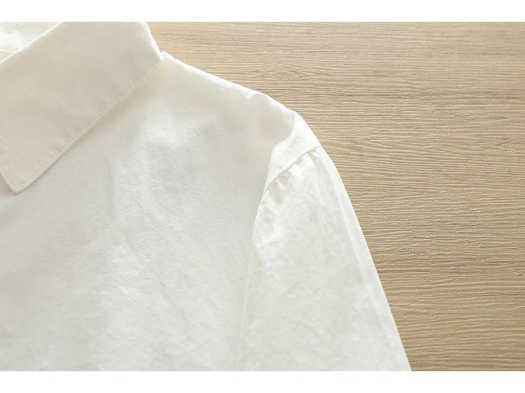 2025 Spring & Autumn Women's Embroidered Long Sleeve White Shirt - Fresh, Versatile, Age-Reducing Student Fashion