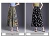 Plus-Size Ink Painting High-Waist A-Line Ice Silk Skirt Pants - Thin, Loose, Versatile Style for Women