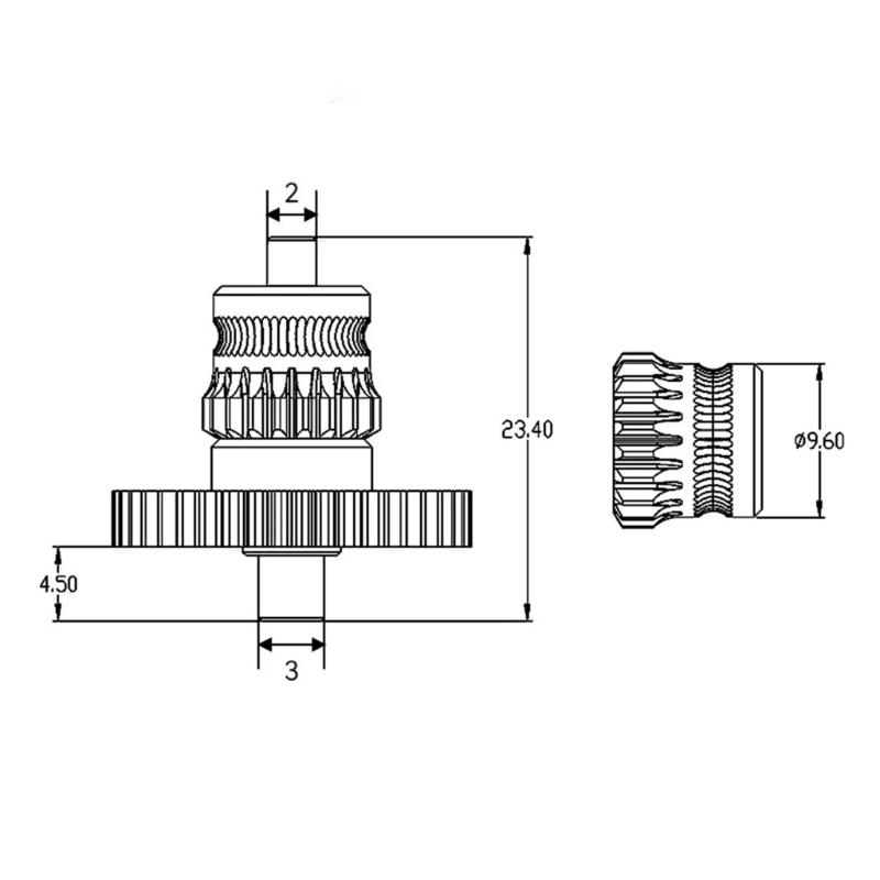 DLC Coated Steel Extruder Gear For Ender 3 Ender 5 3D Printer Hardened Metal Extruder Gear Installation Accessories