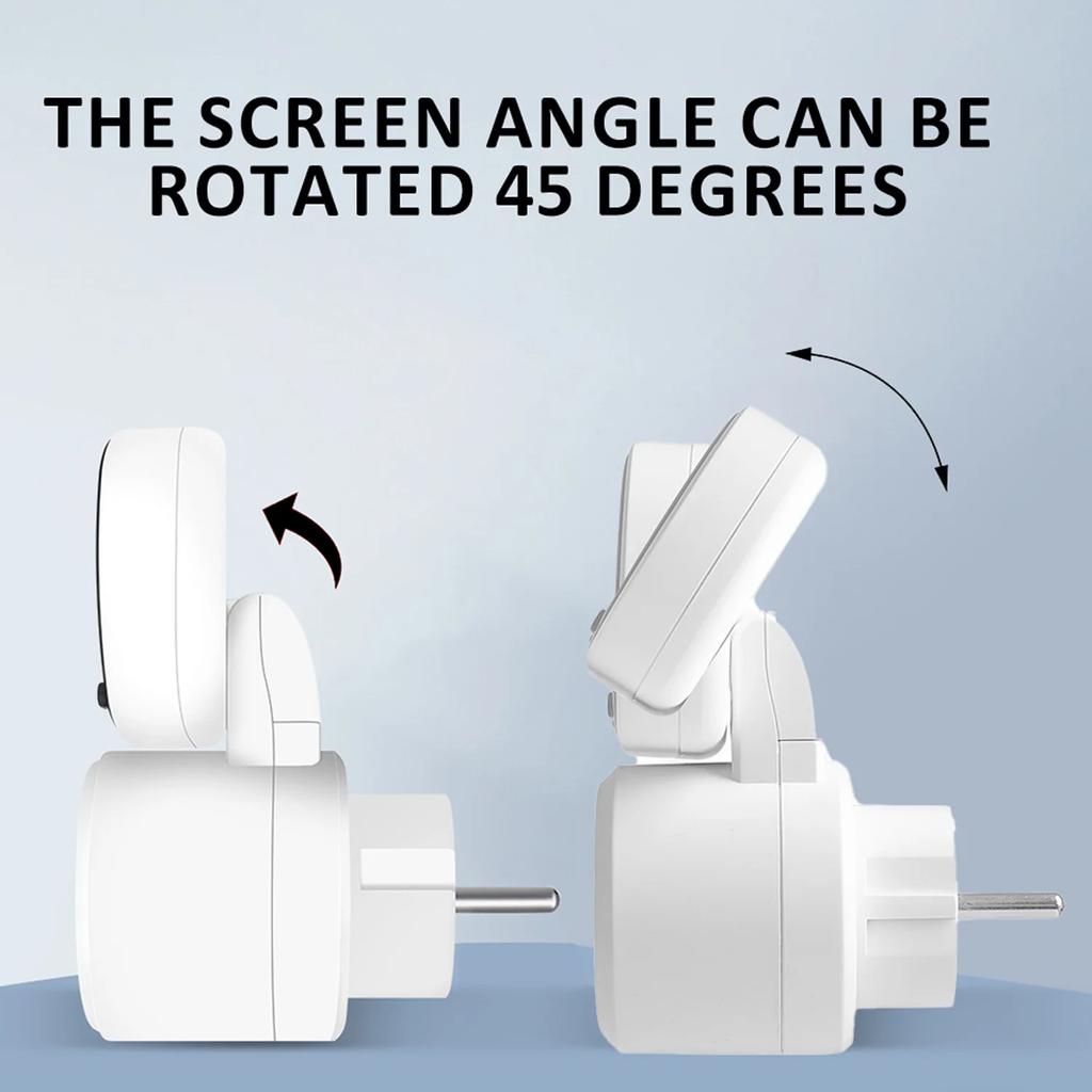 16A 3680W Electricity Power Meter Wattmeter Digital Energy Meter Socket with VA Backlit Electric Tester EU Socket Power Tester