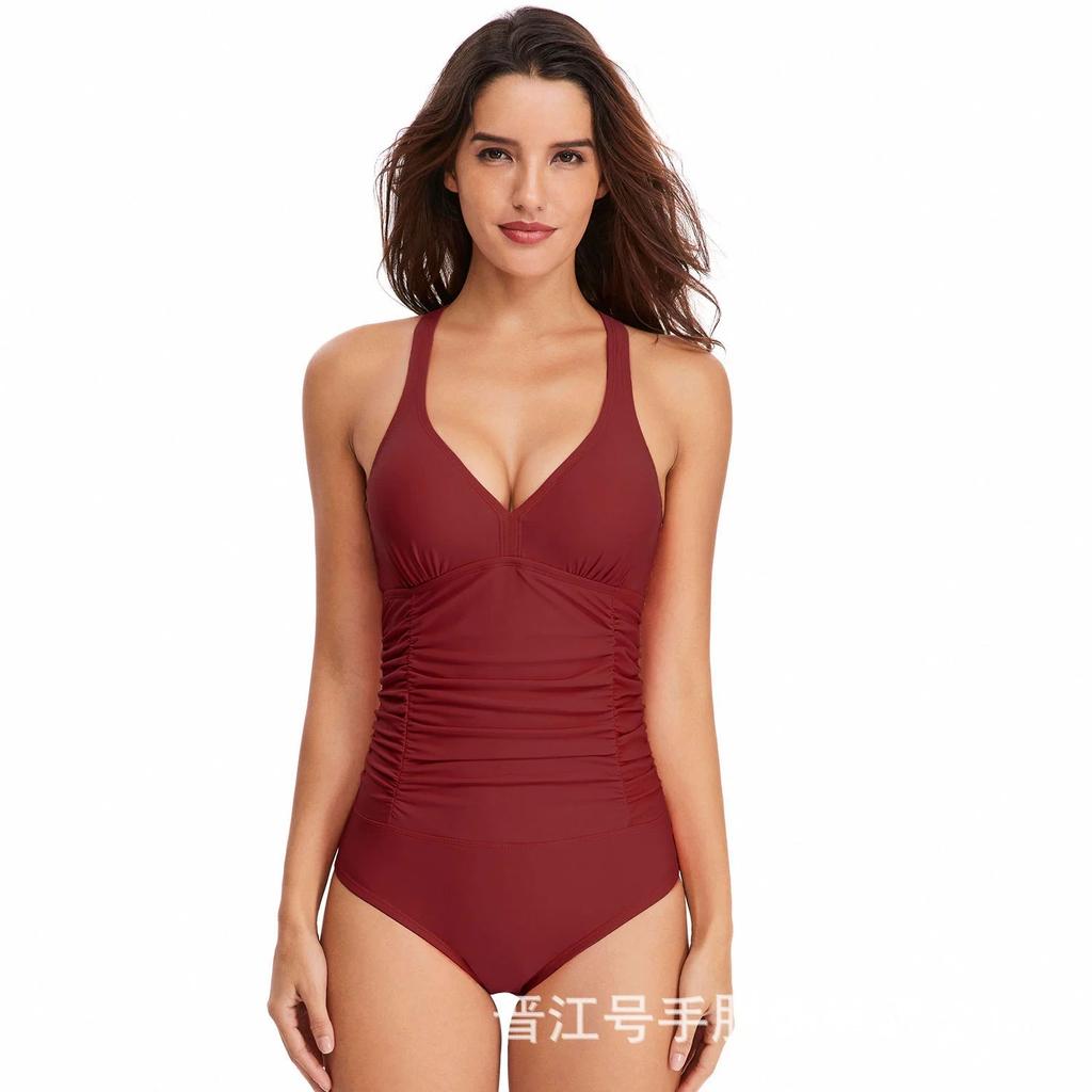 TUINANLE Push-Up-Bademode, einteiliger Strand-Badeanzug mit überkreuztem Rücken