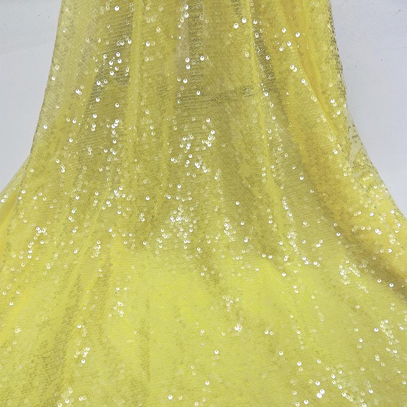 Tessuto di Pizzo Ricamato Full Paillettes Lucide Multicolore Materiale da Cucito Fai da Te per Abito da Sposa Tessuto Decorativo per Abbigliamento