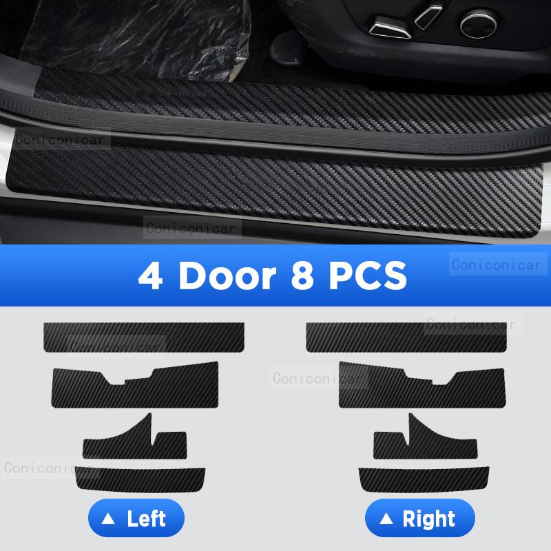 For Changan UNI-T UNI T Auto Tailgate Guard Door Sill Pedal Carbon Fibre Texture Accessories Leather PU Styling Car Sticker Trim
