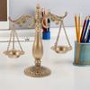 Retro Vintage Libra Balance Scale Metal Sculpture Ornament for Office Desk Home Library Justice Scale Decoration Lawyer Decor
