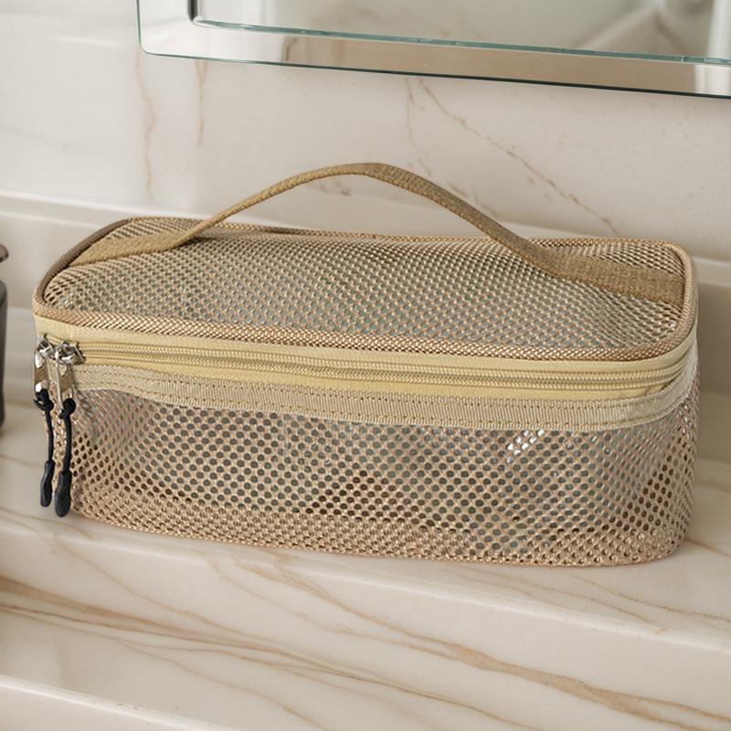 Camping Utensil Bag Road Trip Portable Cookware Pouch Large Mesh Portable Camp Utensil Bag For Picnic Barbecue Traveling