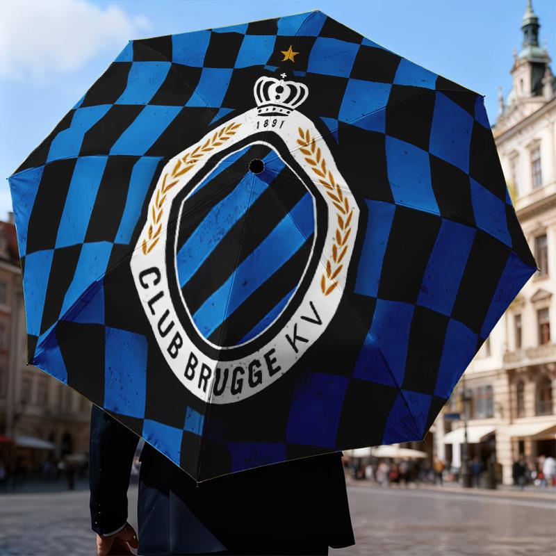 Golden Club Atletico Emblem Automatic Folding Umbrella - 8-Rib Travel Umbrella with Auto Open/Close & Portable Gifts for Holidays or Birthdays