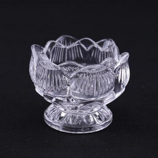 Siebenfarbig glasierter Lotus-Butterlampenhalter mit acht Glückssymbolen - Buddhistisches Kerzenständer-Ornament für Zuhause