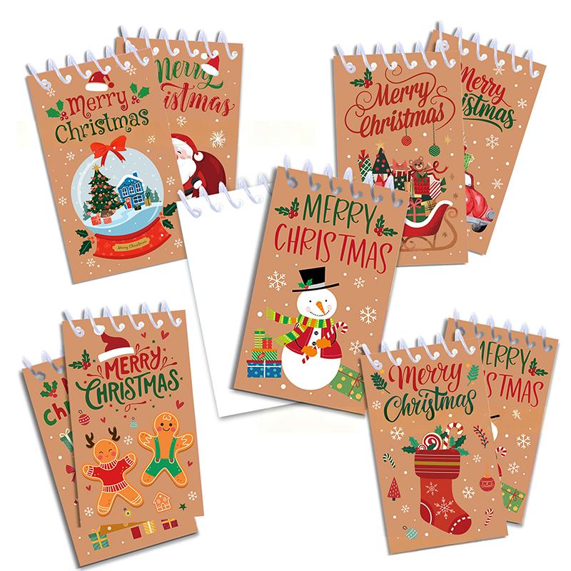 Zestaw 4/8/16 szt. Świąteczny Spiralny Notes Kieszonkowy Przenośny Mini Notes Notes Spiralny Dzienniki Szkolne Upominki na Imprezę Świąteczną