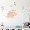 New Cute Pink Whale Wreath Jellyfish Wall Sticker Kids Rooms Bedroom Living Room Decorations Mural for Home Decor Stickers Wallpaper