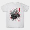 Men Black Print T-shirt Darth Samurai No-Cut Transfer Paper Print Cotton Tshirt