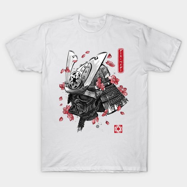 

Men Black Print T-shirt Darth Samurai No-Cut Transfer Paper Print Cotton Tshirt 4XL белый