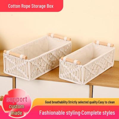 Jute and Cotton Rope Woven Storage Basket Organizer