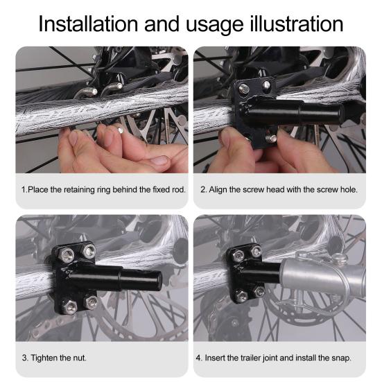 Bicycle Trailer Hitch Bike Coupler Attachment Adapter Heavy Duty Alloy Bicycle Trailer Replacement Connector Hook Bike Accessories