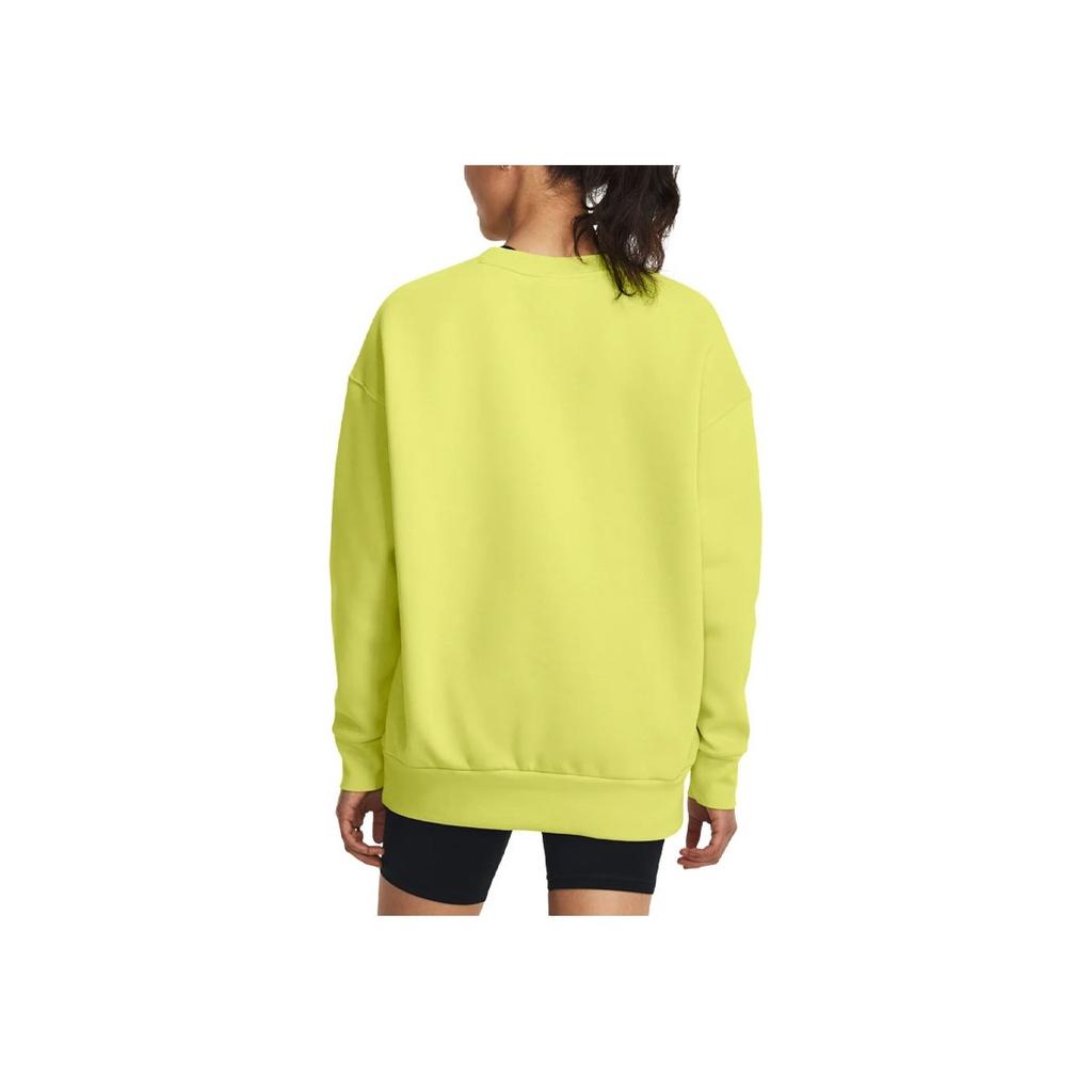 Under Armour Essential Solid Color Loose Fit Crew Neck Long Sleeve Sweatshirt Women Sweatshirt Lime-Green 1379475-743