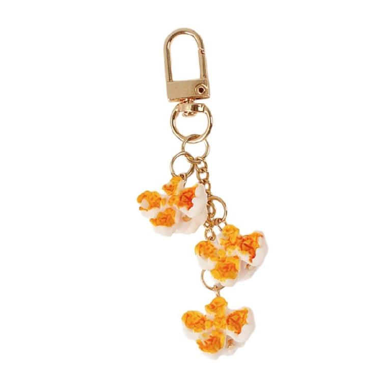 

Exquisite Popcorn Keychain Pendant Stylish Popcorn Keyrings with Metal Hanging Buckle for Bags Keys and Backpacks