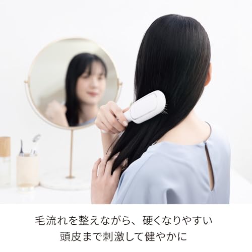 FESTINO Salon Care Styling Ion Brush (SMHB-027) [Sonic Vibration & Negative Ions] Compatible with Soft and Hard Cushions, Moisturizing Care, Washable