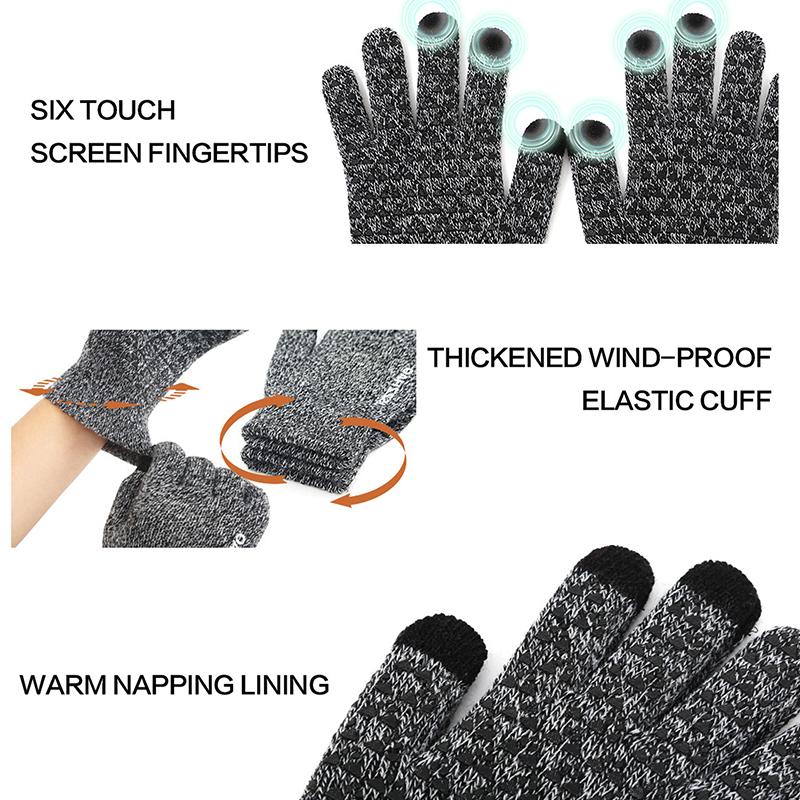 1 Pair Full Fingers Gloves Waterproof Cycling Outdoor Sports Running Motorcycle Ski Touch Screen Fleece For Men Women