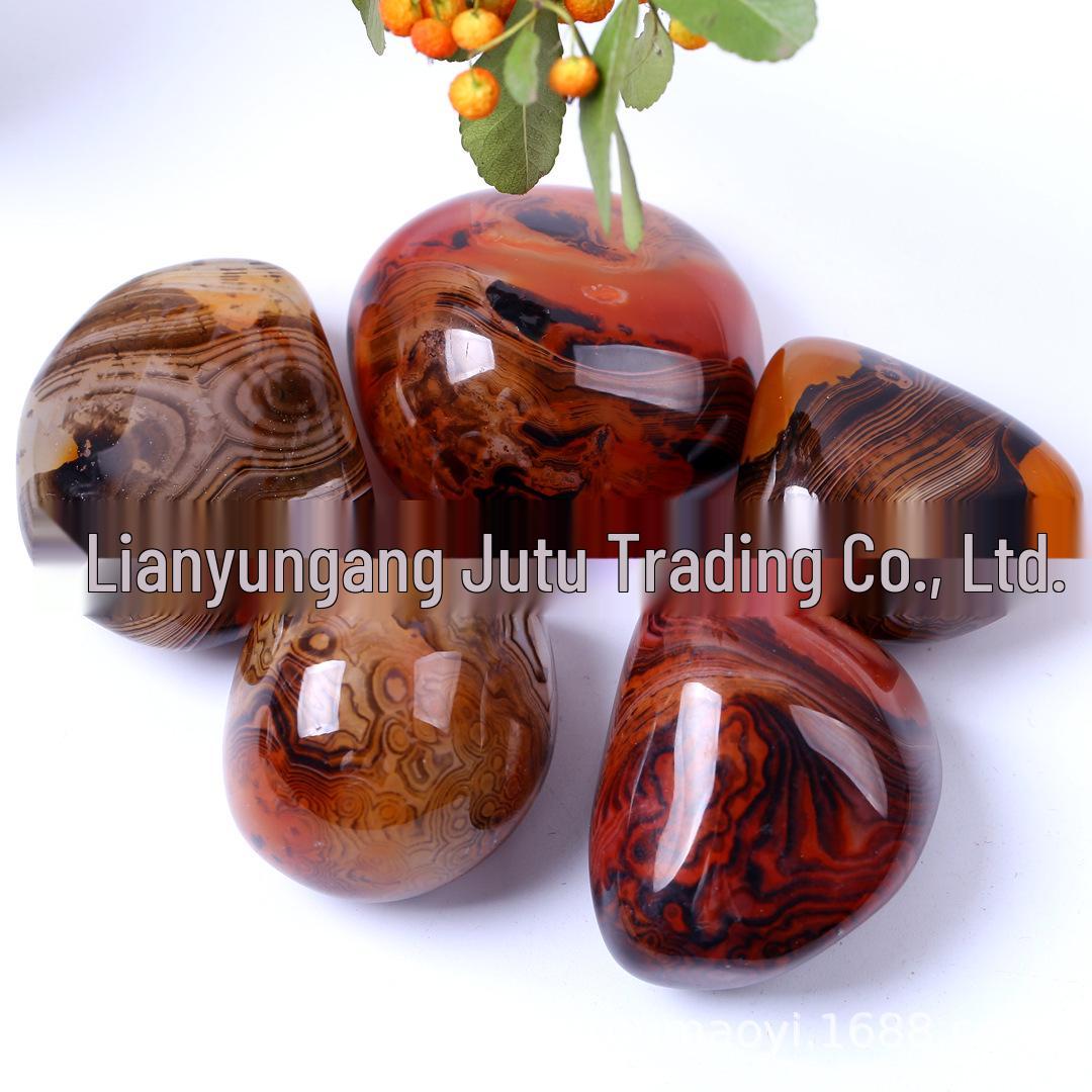 In-Stock Natural Banded Agate Handcrafted Oval Crystal Ornament