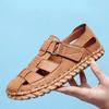 Mode Herren Sandalen Outdoor Sommer Weiche Sandalen Herrenschuhe handgenäht Ledersandalen Weiche Freizeitschuhe Herren Strandsandalen