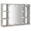LED Mirror Cabinet In Concrete Grey 76 X 15 X 55 Cm
