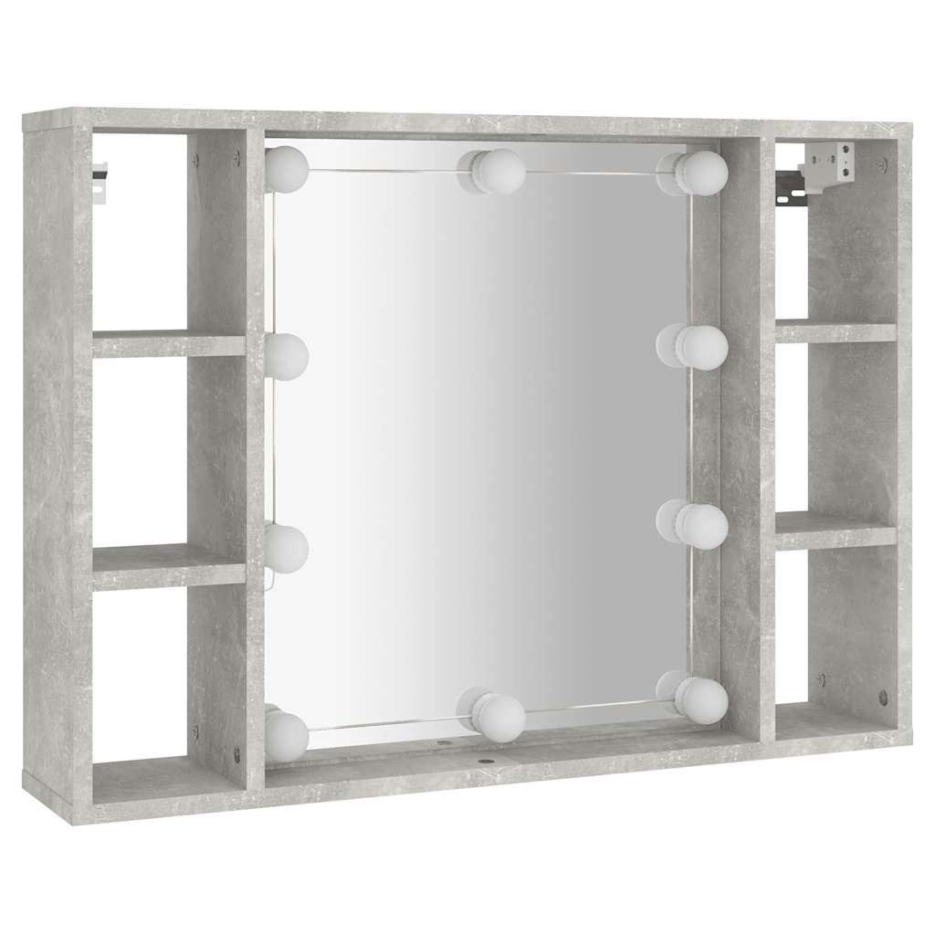 LED Mirror Cabinet in Concrete Grey 76 x 15 x 55 cm