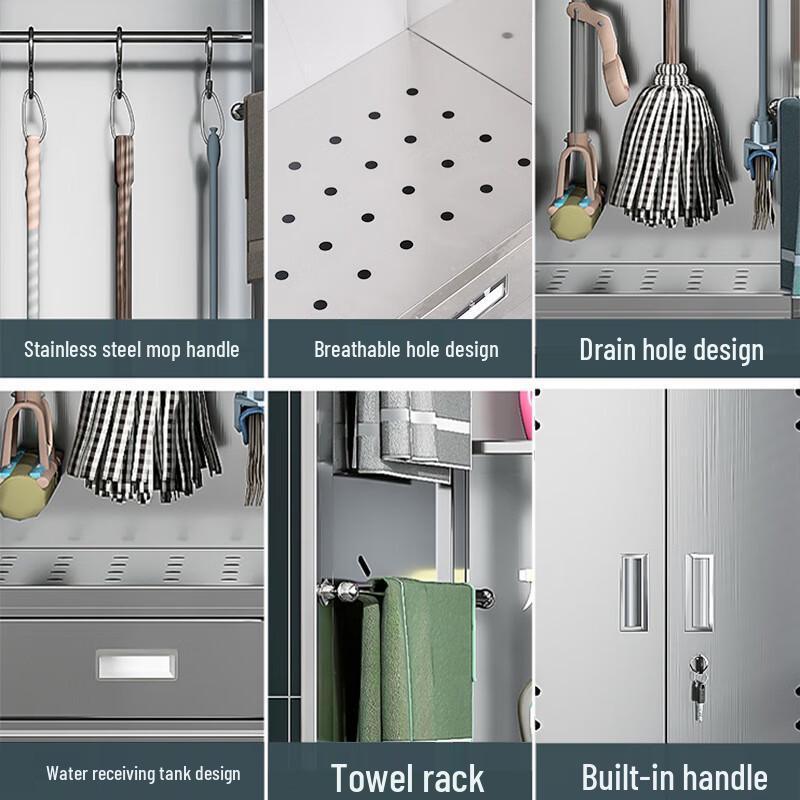 Stainless Steel Cleaning Supply Storage Cabinet
