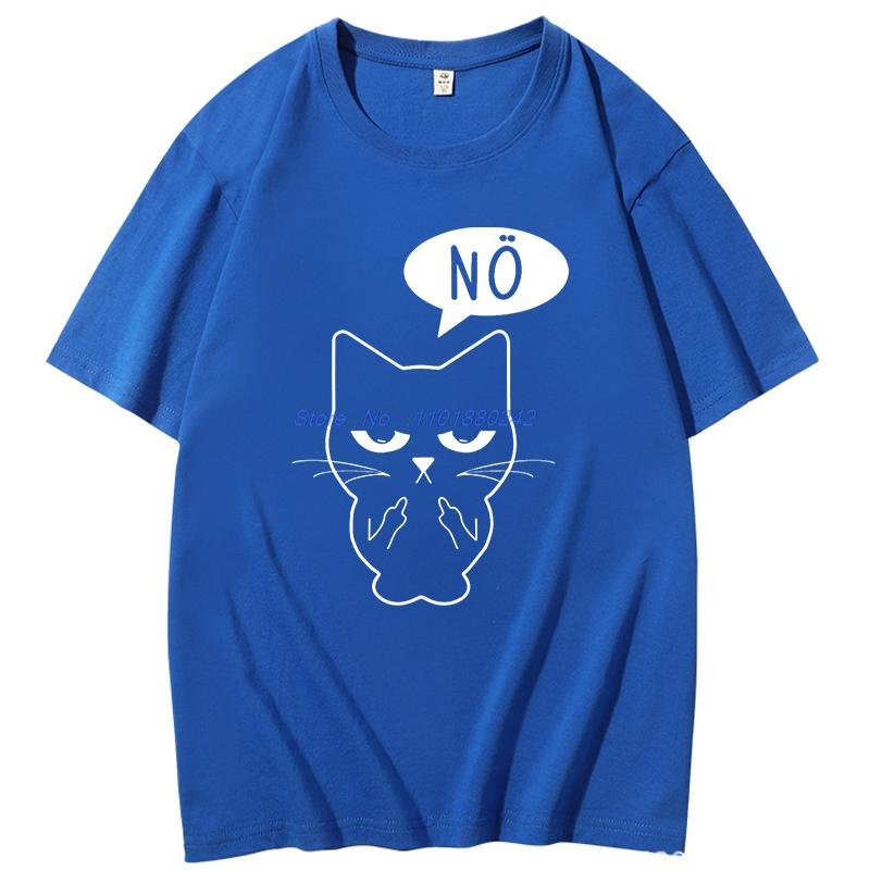 Funny Cat Showing Middle Finger Fashion Graphic T Shirts Summer Short Sleeve Tshirts Unisex Cotton Casual Streetwear Tshirt