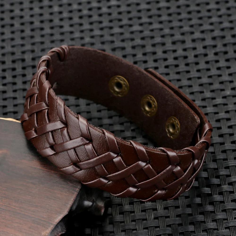 Simple Cowhide Leather Hand Strap: Stylish Thin Bracelet for Men & Women, Retro Design with Smooth Finish