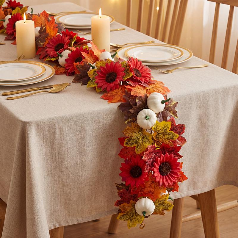 Artificial Maple Leaf Vine Autumn Thanksgiving Home Decor Greenery.