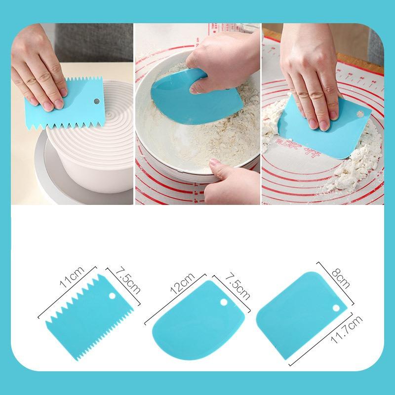 Cake Cream Scraper Three-piece Set Lace Scraper Dough Cutter Baking Tools Bakeware Kitchen Tools Household Goods