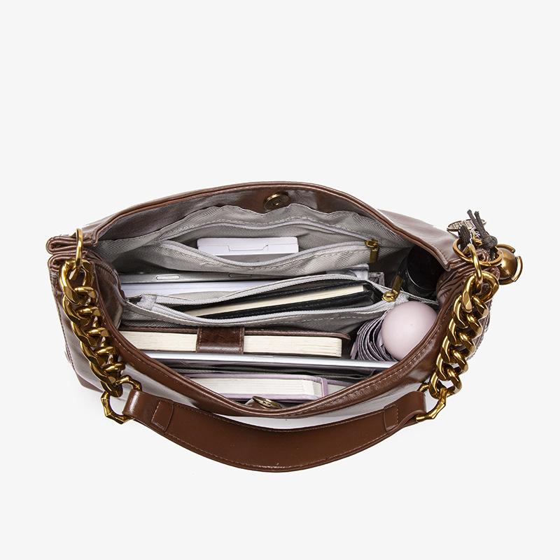 Large-capacity Commuter Women's Bag 2025 New Tote Bag Autumn and Winter High-end Niche Retro Messenger Shoulder Armpit Bag