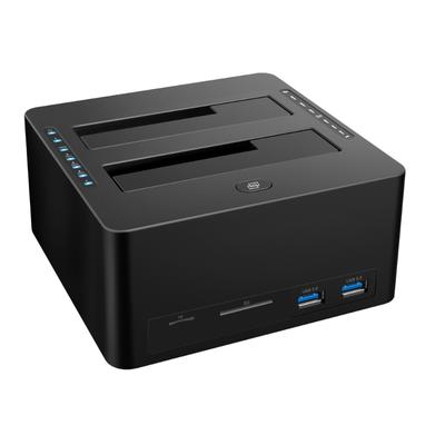 Double Bay Hard Drive Docking Station High Capacity for 2.5 & 3.5Inch Drives USB3.0 Adapter Dock and Offline Cloning