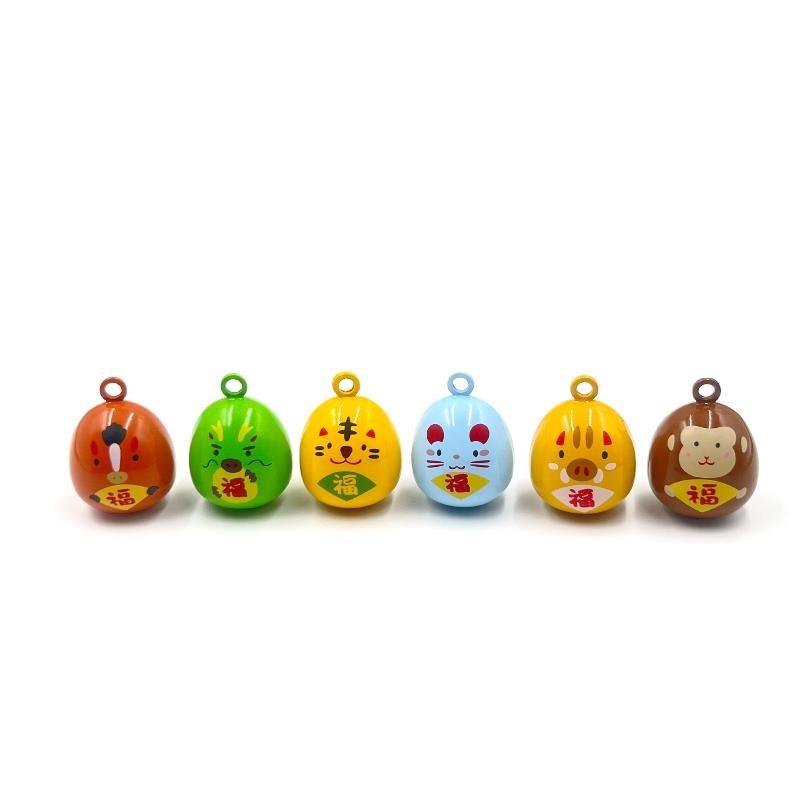 Japanese Brass Zodiac Omamori Bell Mizuoto Wind Chime Pendant For Bag Phone Purse