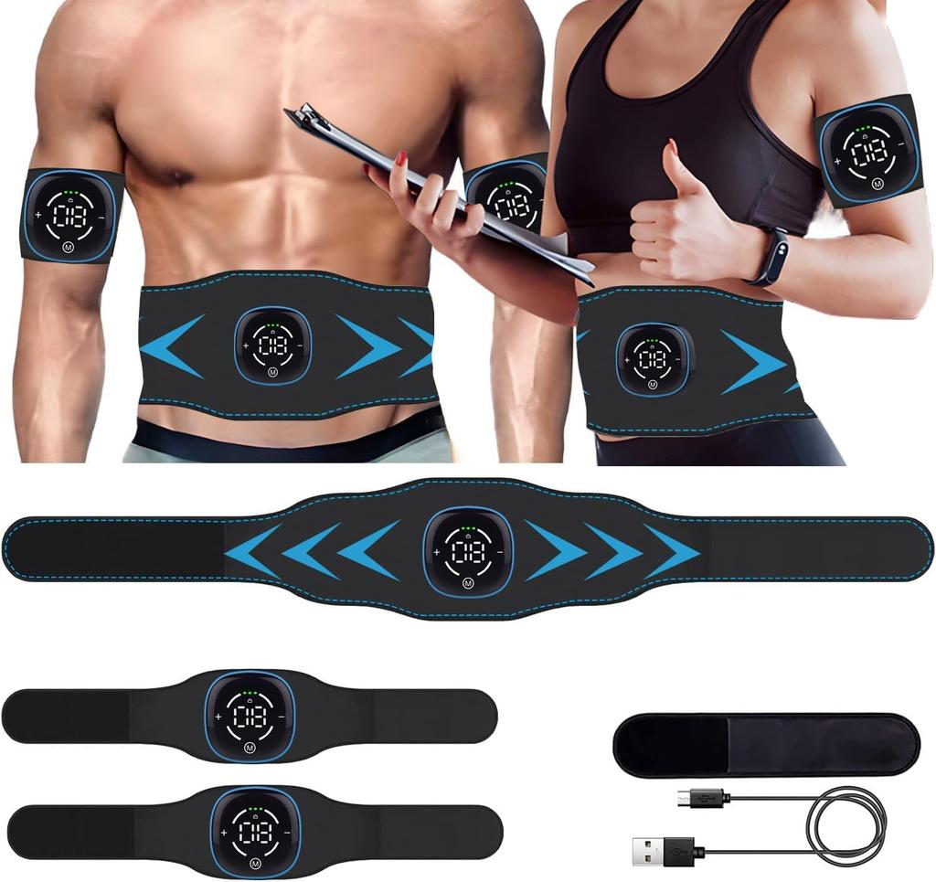 EMS abdominal muscle arm muscle training no gel sheets abdominal muscle 10 20 levels of USB multiple body muscle LCD Japanese instructions belt,