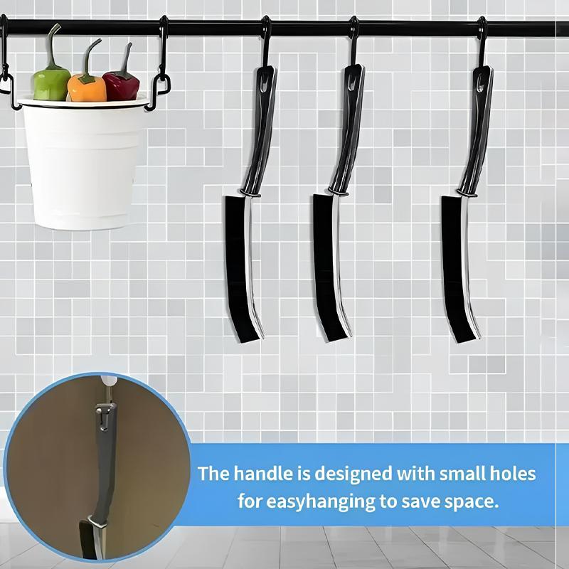 Multi-Functional Bathroom Window Brush With Stiff Bristles And Ultra-Narrow Crevice Tool