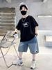 Set T-shirt in Cotone e Pantaloncini in Denim Stile Coreano per Ragazzo - Abbigliamento Casual Estivo