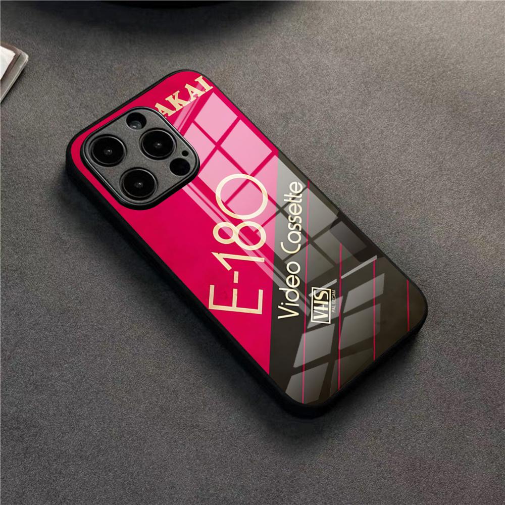 

Ретро Чехол для телефона в виде VHS-кассеты для IPhone 17 16 Pro 15 Pro Max 14 13 12 11 X XR XS Max Plus SE Стеклянная Крышка iPhone13