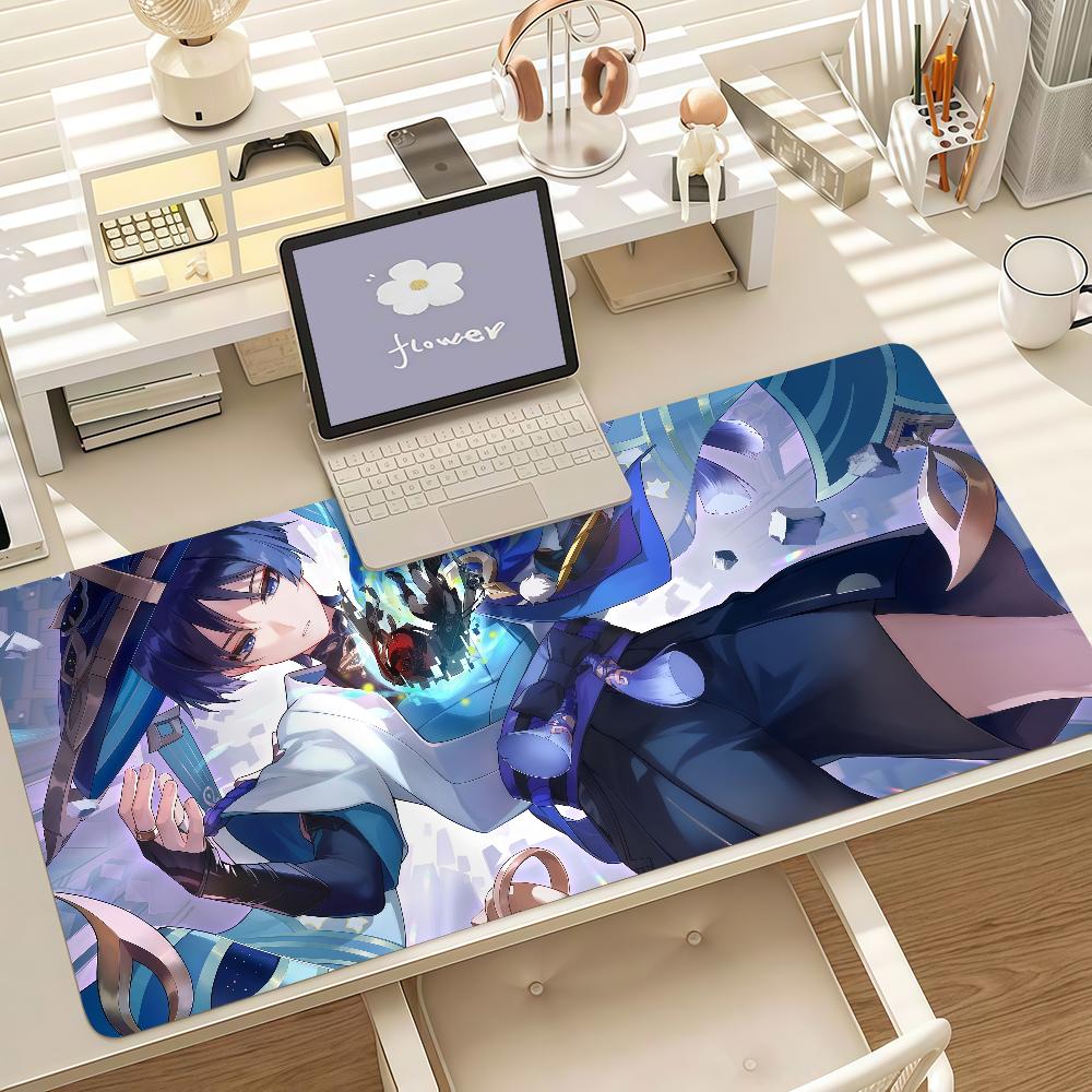 Genshin Impact Wanderer Anime Large Gaming Mouse PadRubber Desk Mat Keyboard Pad For Laptop Computer Gaming Desktop Decor