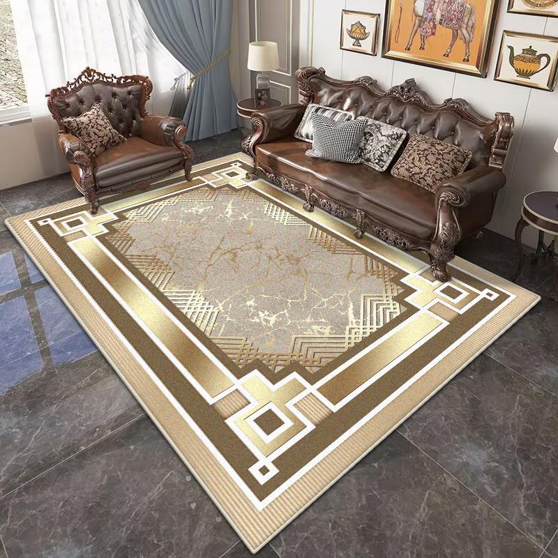 

Chinese Style Large Living Room Carpet Washable Decoration Bedroom Luxury Gold Large Area Rugs Lounge Rug Non-slip Mat for Kids 60x90cm