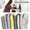 Cotton And Linen Oven Mitts Gloves Heat Resistant Non-Slip For Kitchen Cooking Baking