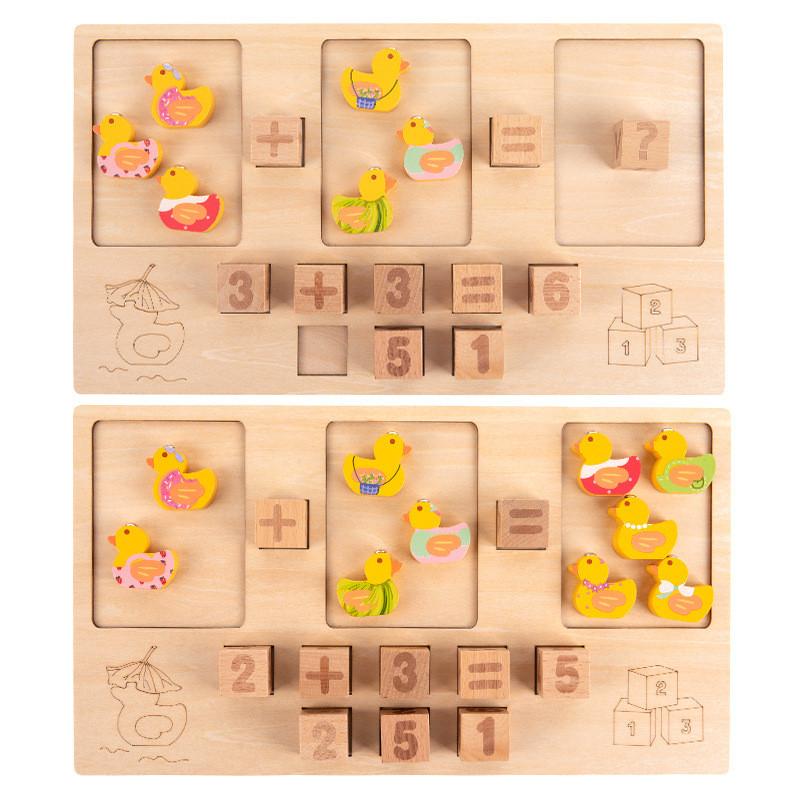Magnetic Wooden Duck Catching Toy For Kids Learning Arithmetic And Gift Colors