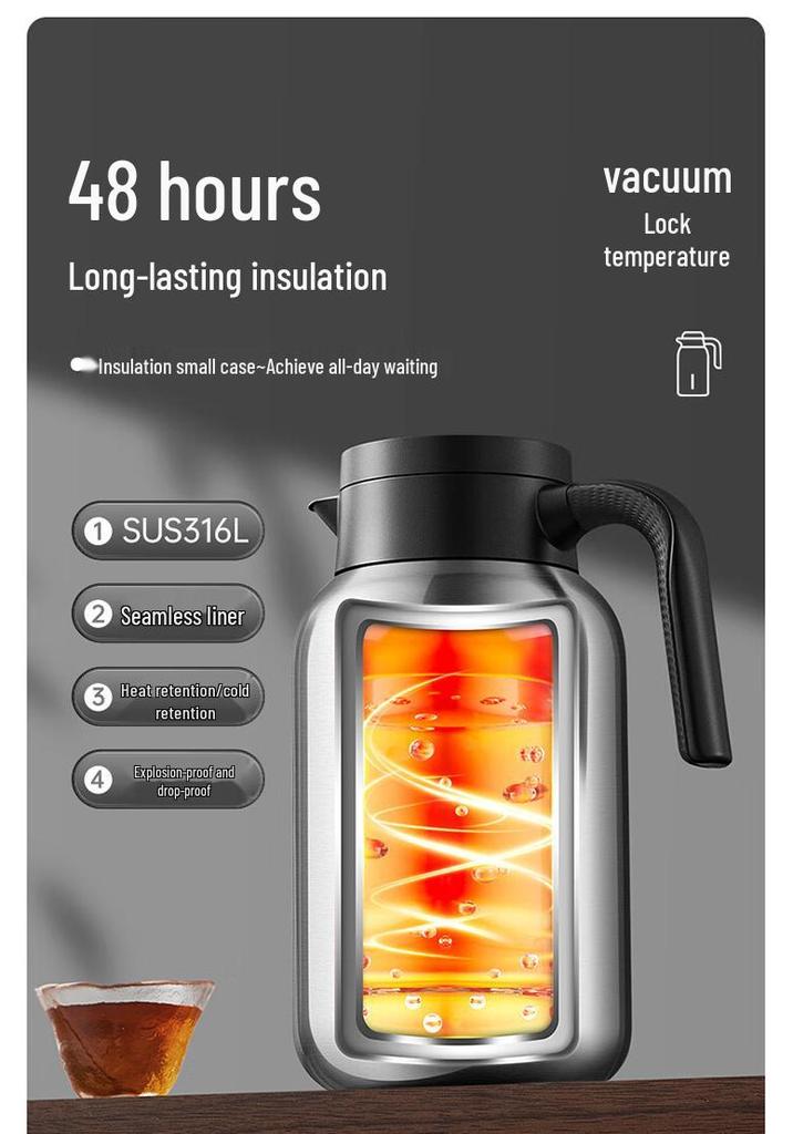 Chui Da Huang Large Capacity 316L Stainless Steel Insulated Thermos Flask - Ideal for Students and Dorms.