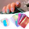 6/11 Sheets 3D Aurora Geometric Shape Ice Nail Foils Sticker Glass Paper Color Paper Nails Film Decals Cube Heart Nail Stickers