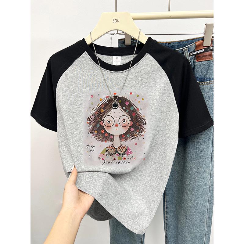 

Women s Summer Age-Reducing Cotton Raglan Tee - Loose Fit, Half Sleeve, Plus Size 3XL