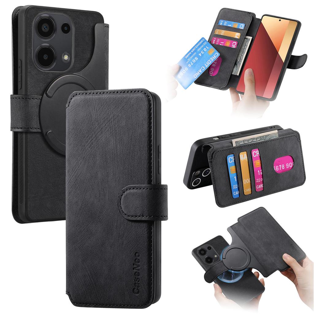 For Xiaomi Redmi Note 13 Pro 4G/Poco M6 Pro 4G Magnetic Case CASENEO Detachable Leather Phone Wallet Cover