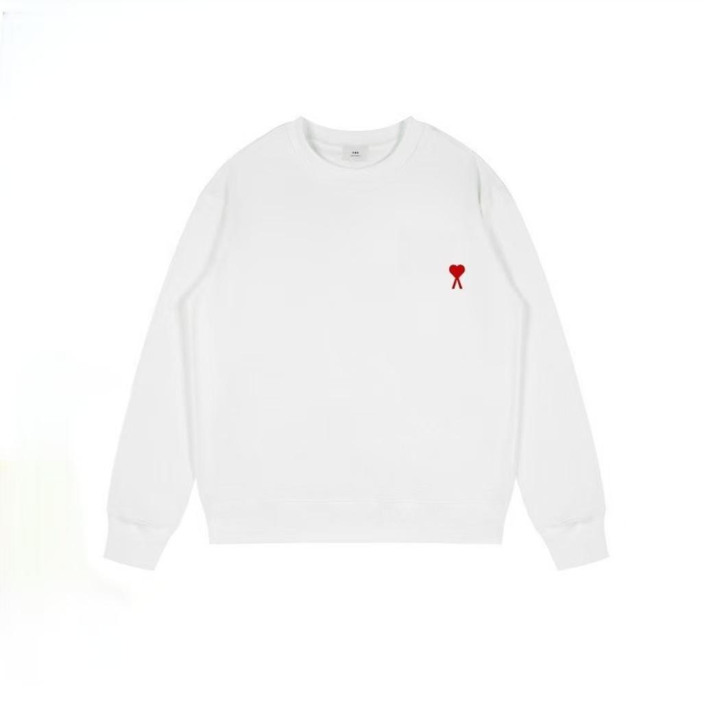 Men's Casual Heart Embroidery Hoodie - Trendy, Loose-Fit Round Neck Couples Top