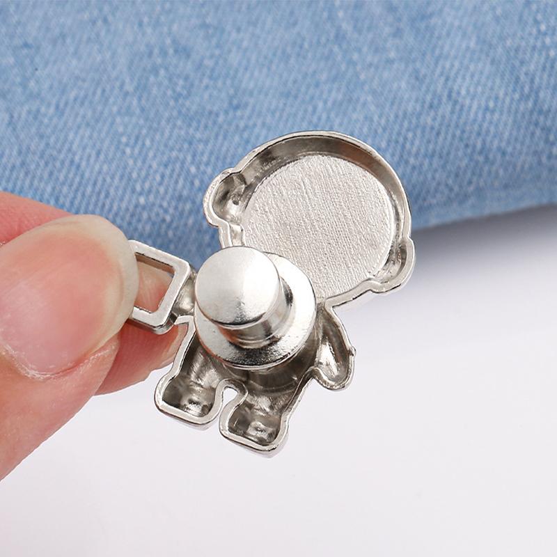 1 Paar verstellbare Taillenschnallen Astronaut Raumfahrer Metall Taillenstraffer Druckknopf für Hosen Jeans Hosen Röcke Versteller