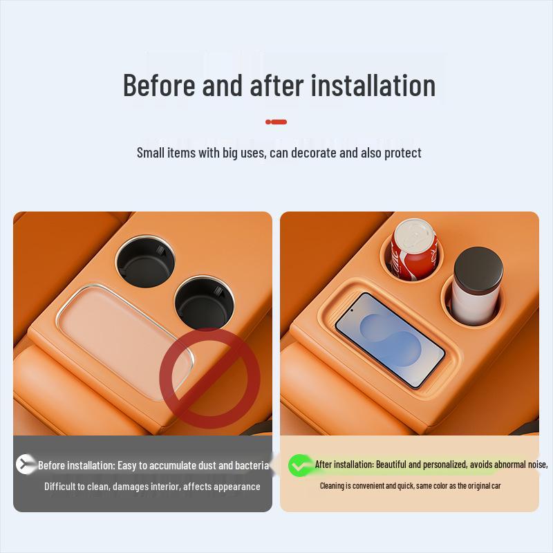 25 YU7 Rear Seat Storage Mat: Silicone Pad Cup Holder & Protective Car Accessory