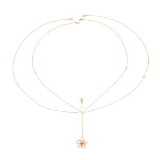 Waist Chain, Adjustable Sexy Style, with Oil-Dropping Flower Sun Pendants Belly Chain, for Women Beach Bikini Party
