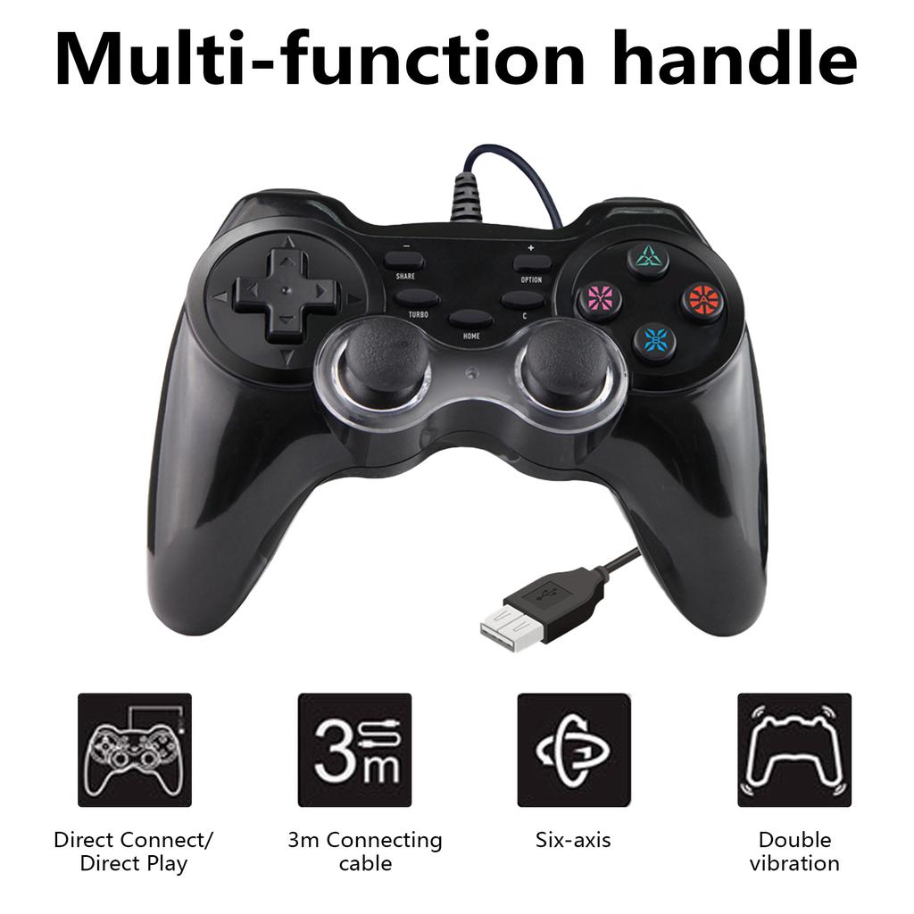 Kabelgebundener USB-Gamecontroller, Gamepad für mehrere Plattformen mit breiter Kompatibilität und erweiterten Funktionen für den PC
